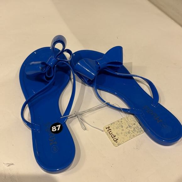 Mudd bright blue Jelly Sandals with Bow - Picture 4 of 6